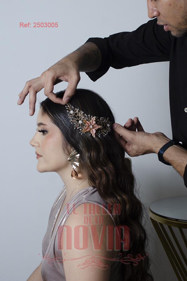 Tocado Novia/15 años 19 X 5 cm - Imagen 3